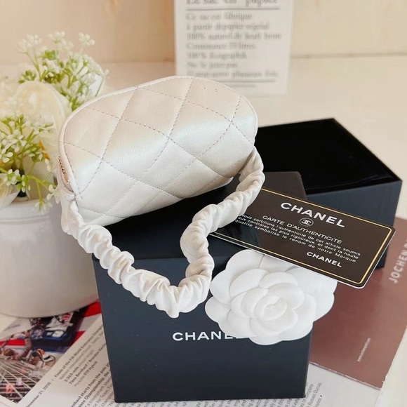 Chanel Iridescent Lambskin Quilted Arm Coin Purse Ivory Nee - Picture 2 of 2